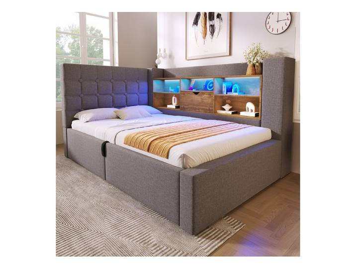 HAUSS SPOLE Schlafsofa 90x190 Polsterbett mit lattenrost Funktionbett Ohne Matratze