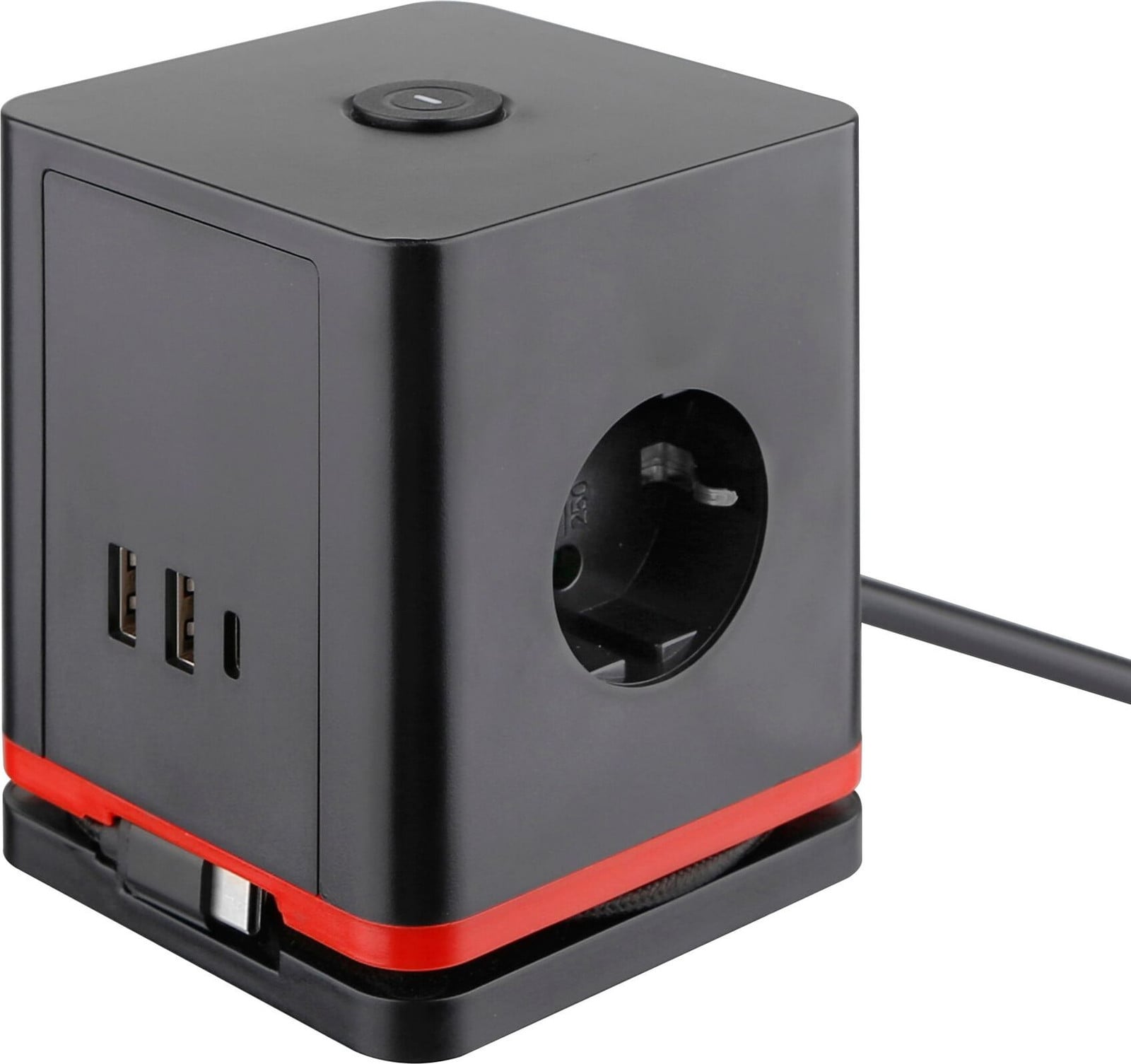 IOIO SW 1000 3-voudige stekkerdoos met USB-poort, 1,5 m, zwart