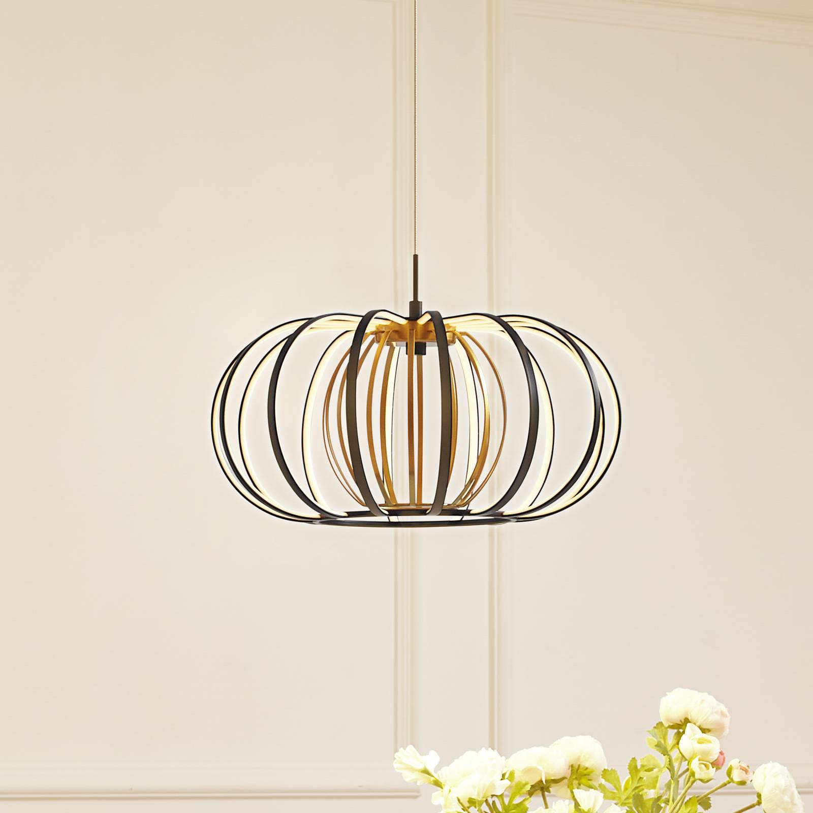 Hängelampe Birger Lucande, dimmbar, schwarz, für Wohn- / Esszimmer, Metall, Modern