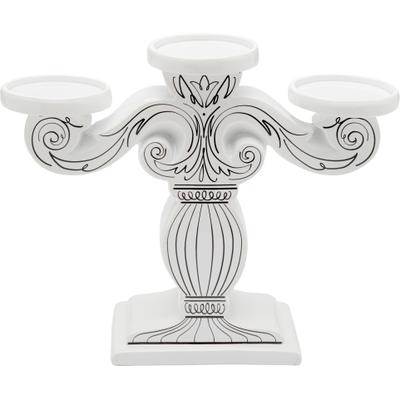 Kerzenständer KARE DESIGN "Favola 33cm", weiß, B:26,5cm H:33cm T:10,3cm, Polyresin (Kunststein), Kerzenhalter