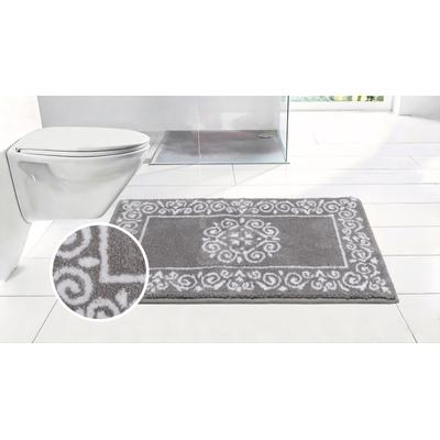 Badematte OTTO HOME "Dafna, Orient-Optik, Vintage Design", grau, H:12mm, Polyester, Badematten, Badematte, Badteppich, Badvorleger, Badezimmer Teppich