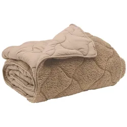 vidaXL Ganzjahresbettdecke Gepolstert Taupe 220 x 260 cm