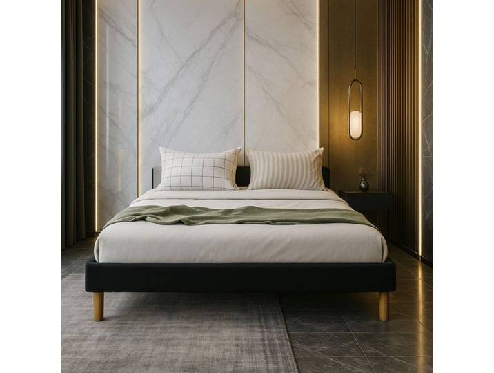 Sommier Tapissier Noir 120x190 - 2 x 13 Lattes en Peuplier - SOMMIER GREGORY NOIR