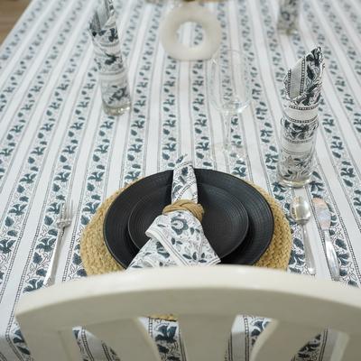 Fabdivine Handmade Block Print Cotton Table Cover Farmhouse Dining Kitchen Decor Gift