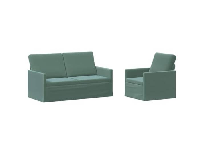 vidaXL Sofa-Set 2 pcs Meergrün Samt (V) Samtpolsterung für Komfort und Style, Metallrahmen sorgt für hohe Stabilität, Für maximalen Komfort gemacht