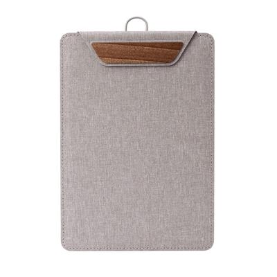 SIGEL KB224 Klemmbrett DIN A5 hellgrau/braun, mit Aufstellfunktion, stylisches Clipboard mit edler Leinenstruktur, leicht abwischbar, für Speisekarten