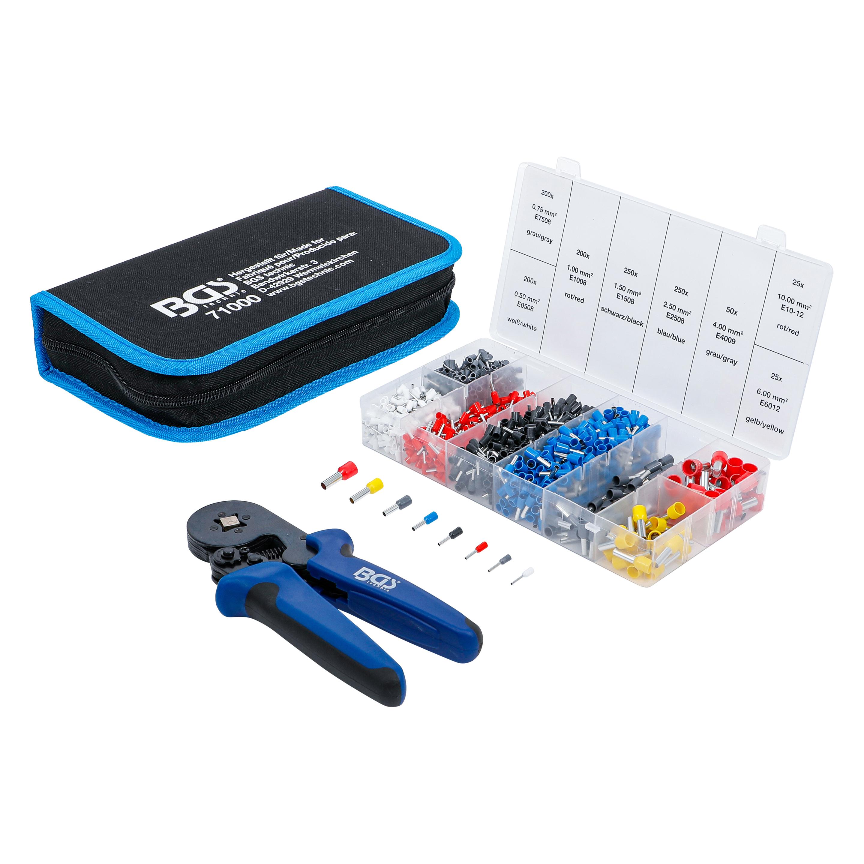 BGS Crimpzange mit Aderendhülsen-Sortiment (71000)