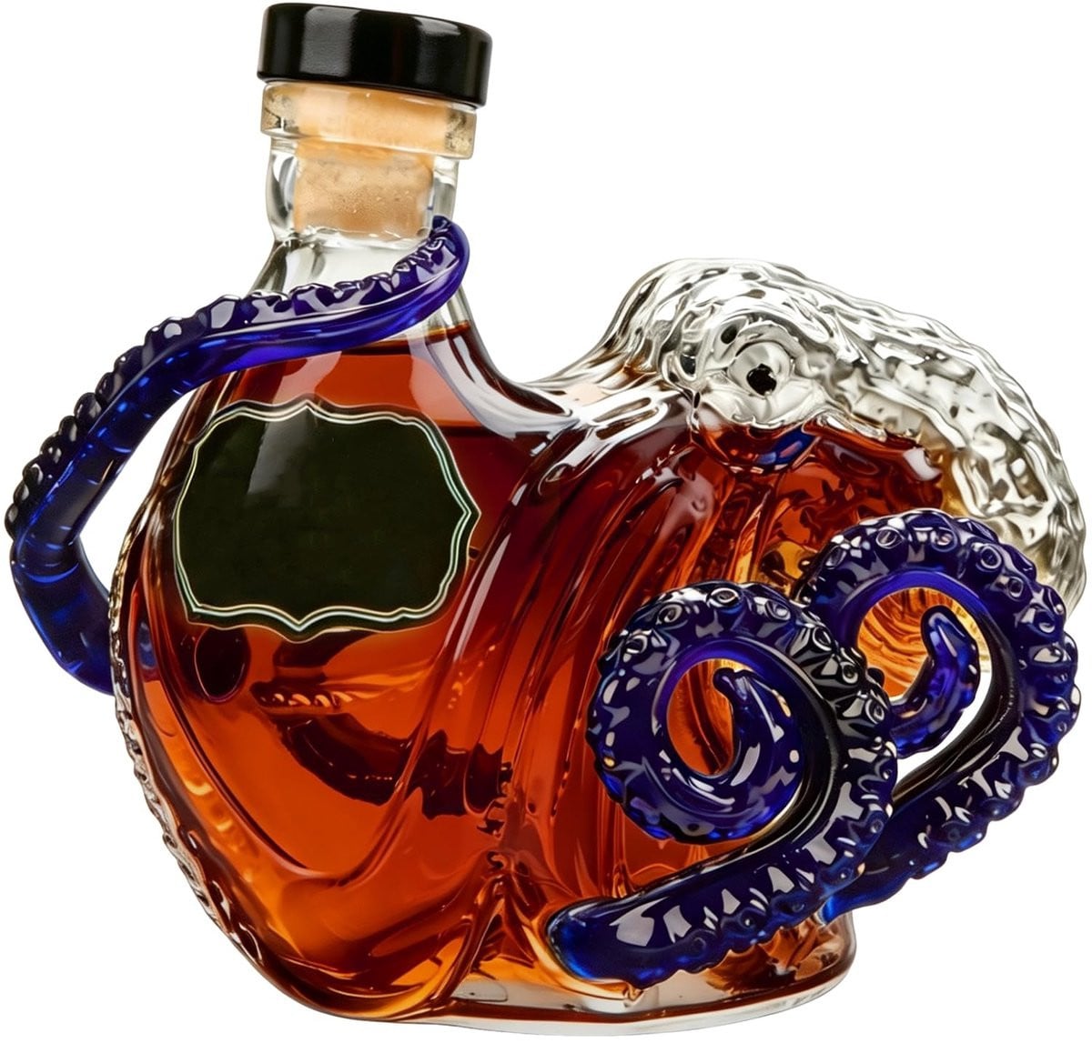 Solidchoice Handgemaakte 3D Octopus Glazen Fles, 350 ml