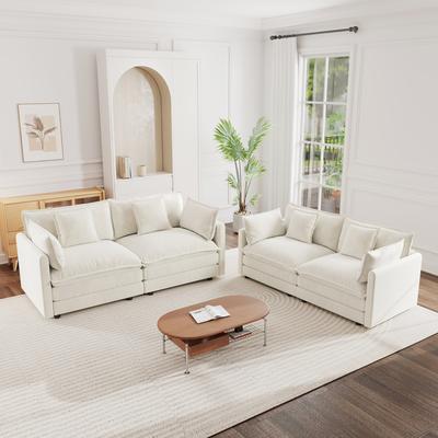 ZWYO HOSIMU Cloud Chenille Upholstered Modular Sectional Sofa with DIY Combination Design