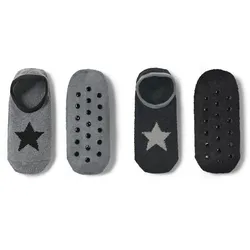 Tchibo - 2 Paar Hausschuhsocken - Damen - Gr. 35-38 - silber