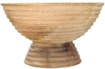 Storied Home Round Mango Wood Footed Bowl