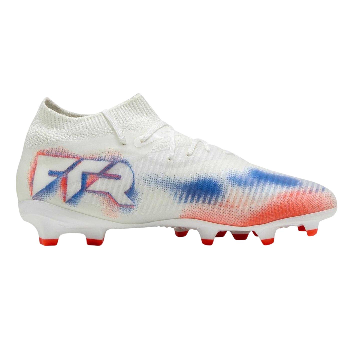 Puma Kinder Future 8 Pro Kunstrasen-Fußballschuhe (Weiß/Schwarz/Rot)