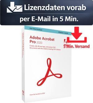 Adobe Acrobat Pro 2020 WIN OEM DE/EN (1 User - perpetual) ESD Büro Business 5 Min. Versand als Download per Mail