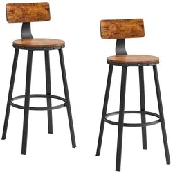 VASAGLE 2er-Set Barhocker LBC026B01V2 braun braun