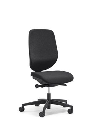 Giroflex Bürostuhl 353, ohne Armlehnen, Auto-Synchronmechanik, Muldensitz, schwarz/schwarz