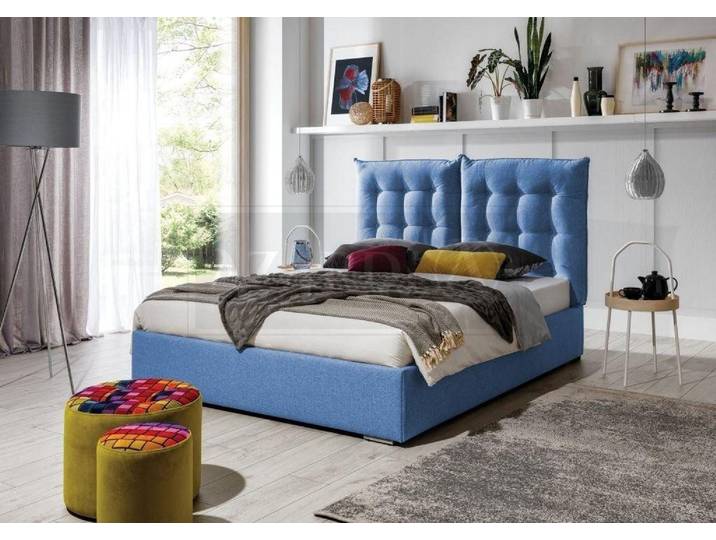 JVmoebel Polsterbett Blaues Polsterbett mit modernem Design und luxuriösem Komfort (Bett), Made in Europa