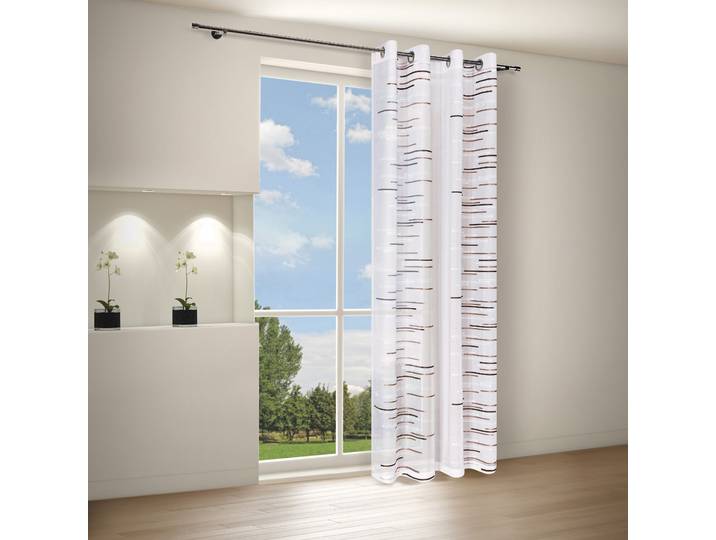 Gardine HAPPY HOME LORNA , braun, B:140cm H:245cm, Scherli, Polyester, Gardinen, Gardine, HxB: 245x140