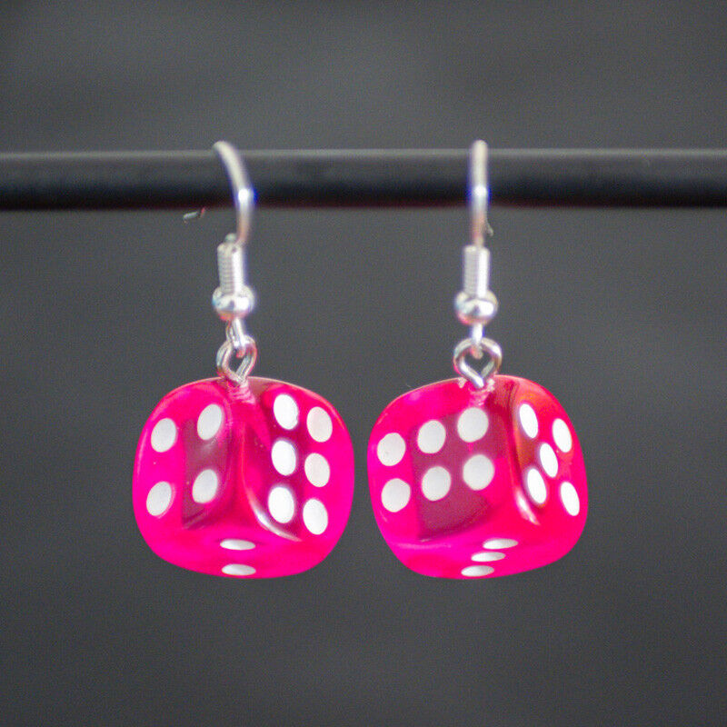 Gigamic Boucles d'oreilles Dé rose