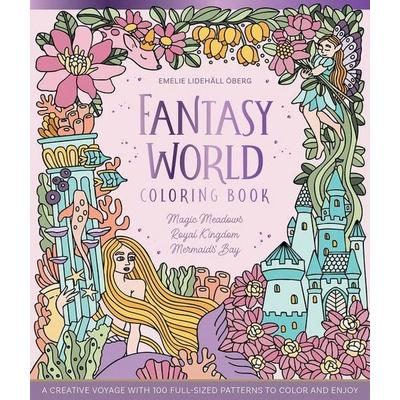 Fantasy World Coloring Book Magic Meadows - Royal Kingdom - Mermaids' Bay, Gebundene Ausgabe von Emelie Lidehäll Öberg, Schiffer Publishing,
