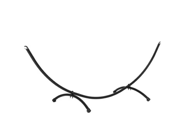 Outsunny Hängemattengestell Outdoor aus Stahl 300cm x 90cm x100cm Schwarz Hängemattenständer mit Zugseil, bis 120 kg, Hängesessel Gestell, für Garten Strand Camping