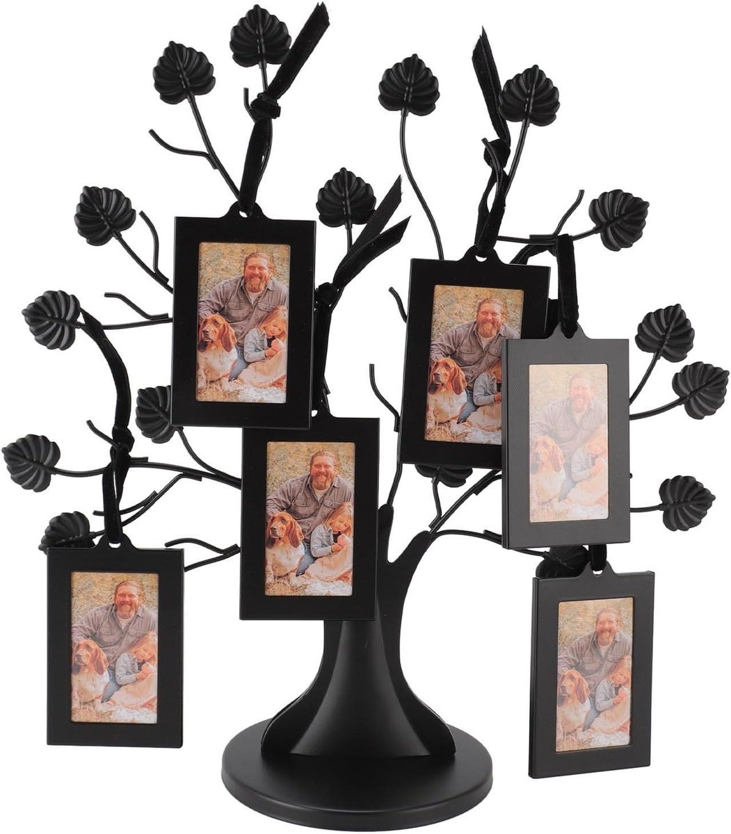 Stamboom Fotolijst Familieboom Decoratie voor 6 Foto's - Zwart