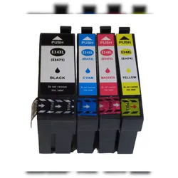 4x Tintenpatronen kompatibel f. Epson Work Force PRO WF-3700 Serie ersetzt Epson 34XL und 34 Tintenpatronen