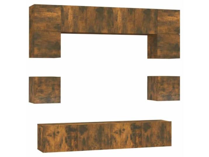 Makastle TV-Schrank Set 8-TLG. Räuchereiche Holzwerkstoff