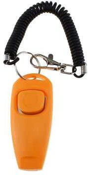 United Ultimate 2 in 1 Pet Training Clicker & Dog Whistle With Long Wristband orange