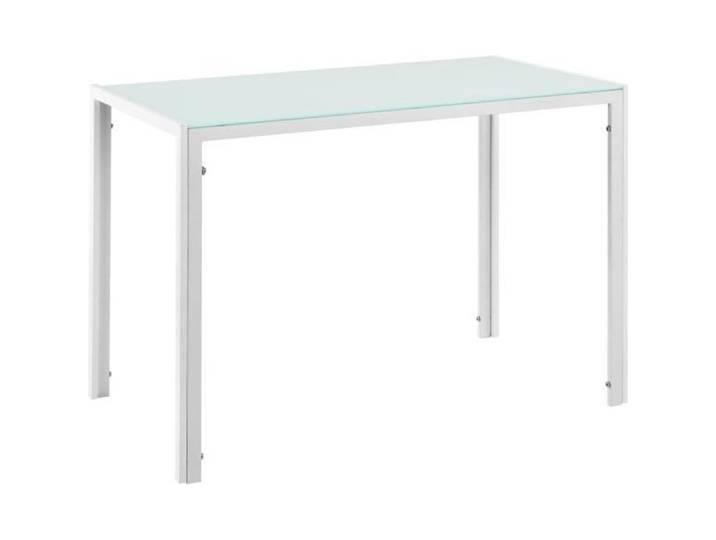 [en.casa] Table à manger avec plateau de table du verre blanc