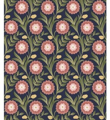 York Wallcoverings Lillian Blue Floral Vine Peel and Stick Wallpaper