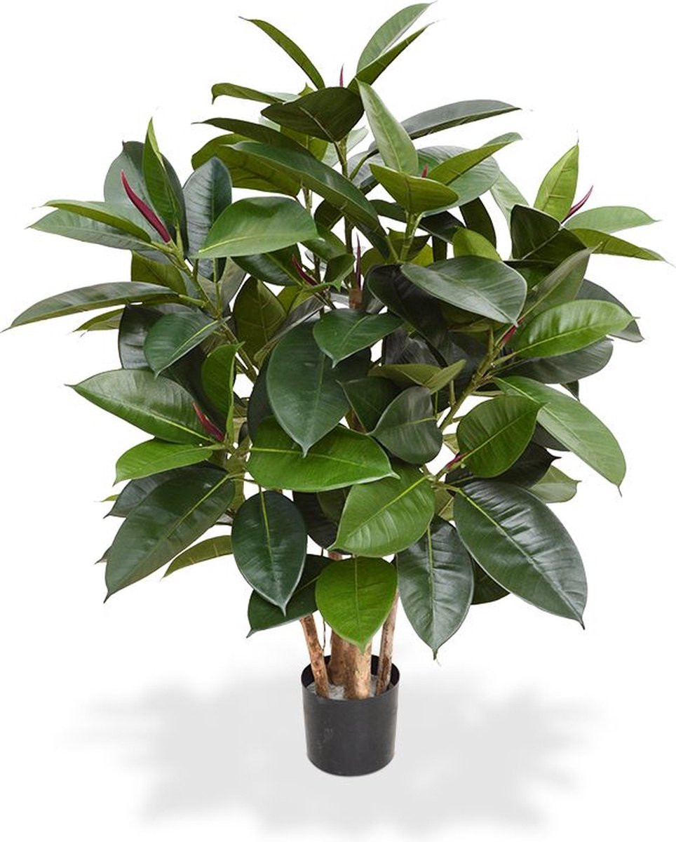 Elastica Robusta kunstplant groen, Hoogte: 90 cm
