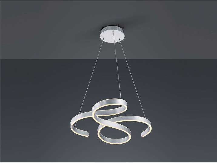 Trio Leuchten - Design Hängelampe I Pendellampe I Pendelleuchte Stahl I Silber I nickel matt inkl. LED 3-stufig dimmbar - Frank Dimmer I Dimmbar I Wohnzimmer I Schlafzimmer - Stahl Länglich - I (nicht