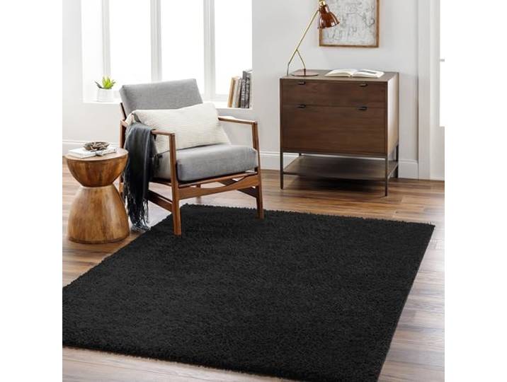 Livabliss Shaggy Berber - Flauschiger groß für Wohnzimmer, Esszimmer, Schlafzimmer, Langflor Hochflor e flauschig - 160x213 cm, Wohnzimmer in Schwarz