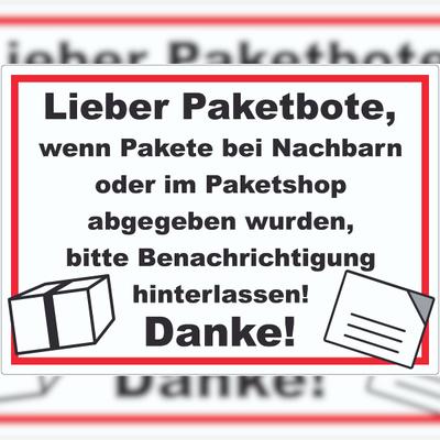 HB-Druck Wenn Pakete abgegeben Aufkleber A3 (297x420mm)