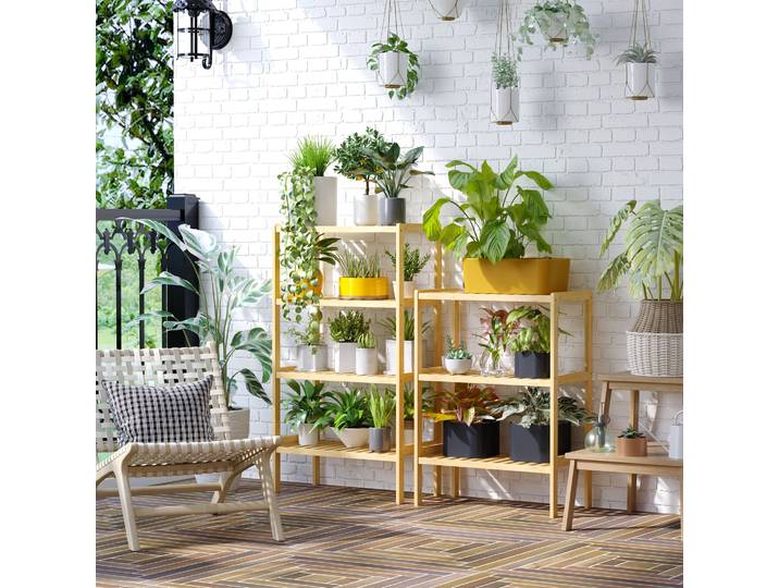 HOMCOM Étagère Bambou 3 Niveaux Rangement 62x33x80cm