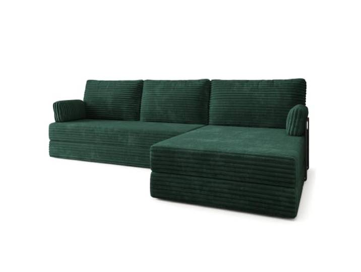 Masseno Schaumstoff-Ecksofas ANKO mit Metallgestell, Modulares Schlafsofa aus Schaumstoff, Klappbares Bodensofa, Schlaffunktion, Ohne Montage - Grün, TILIA 39