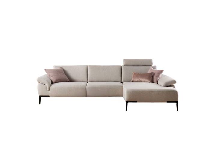 Rom Wave Ecksofa mit Sitztiefenverstellung und klappbaren Armleh