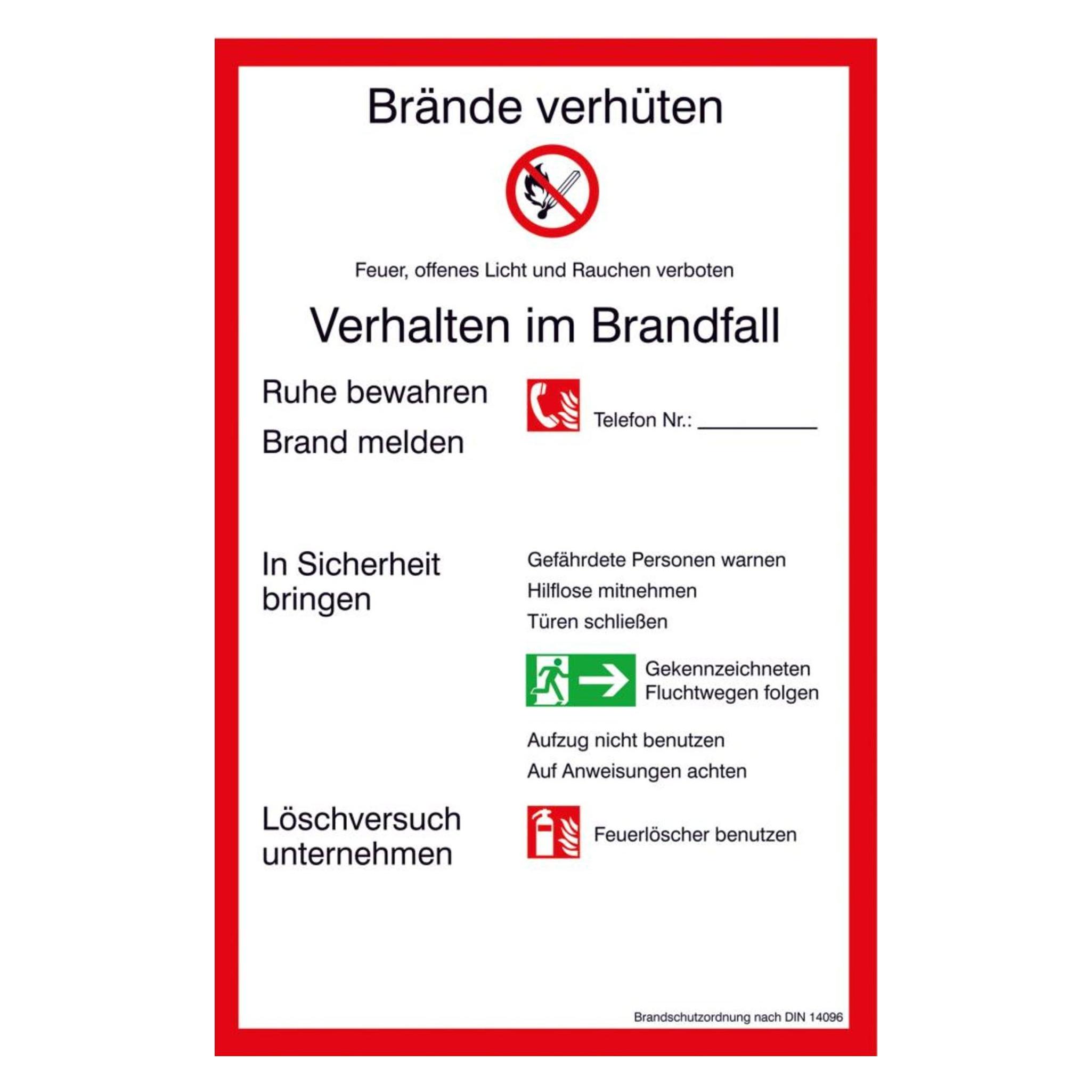 SafetyMarking Brandschutzschild "Brandschutzordnung Teil A " rechteckig 20,0 x 30,0 cm (43.A5960)