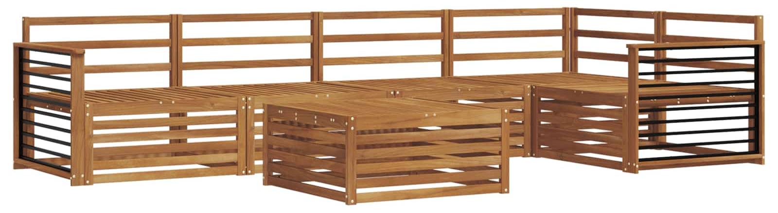 Outdoor-Sofagarnitur 6 pcs Natur