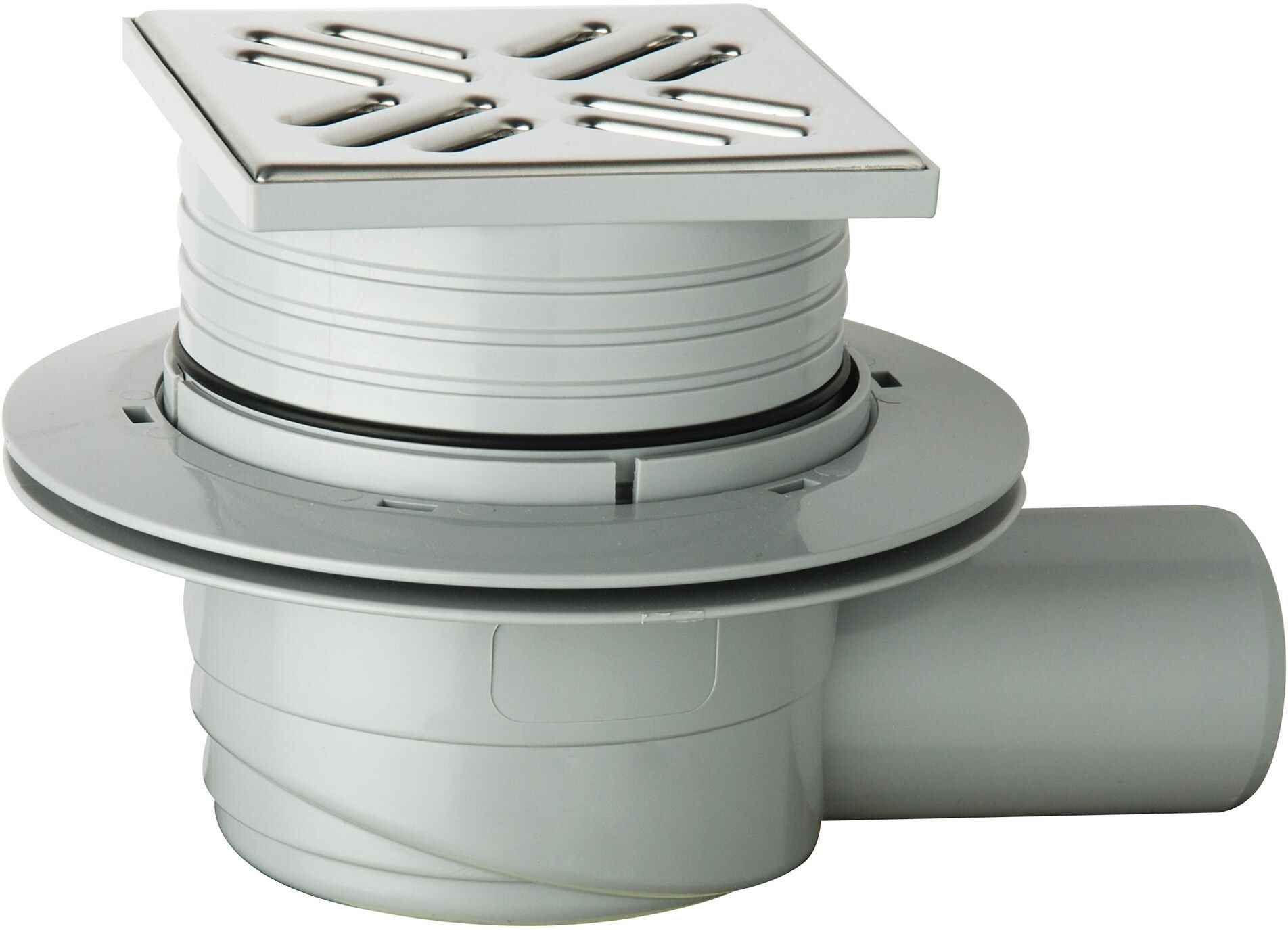 Tea POZZETTO DOCCIA PAVIMENTO  WANG GRIGLIA L 105 X 105 mm INOX ALTEZZA REGOLABILE 25-50 mm
