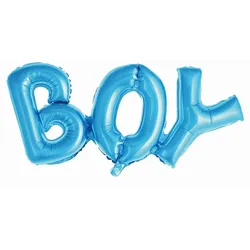 Folienballon Buchstabengirlande Boy Junge blau