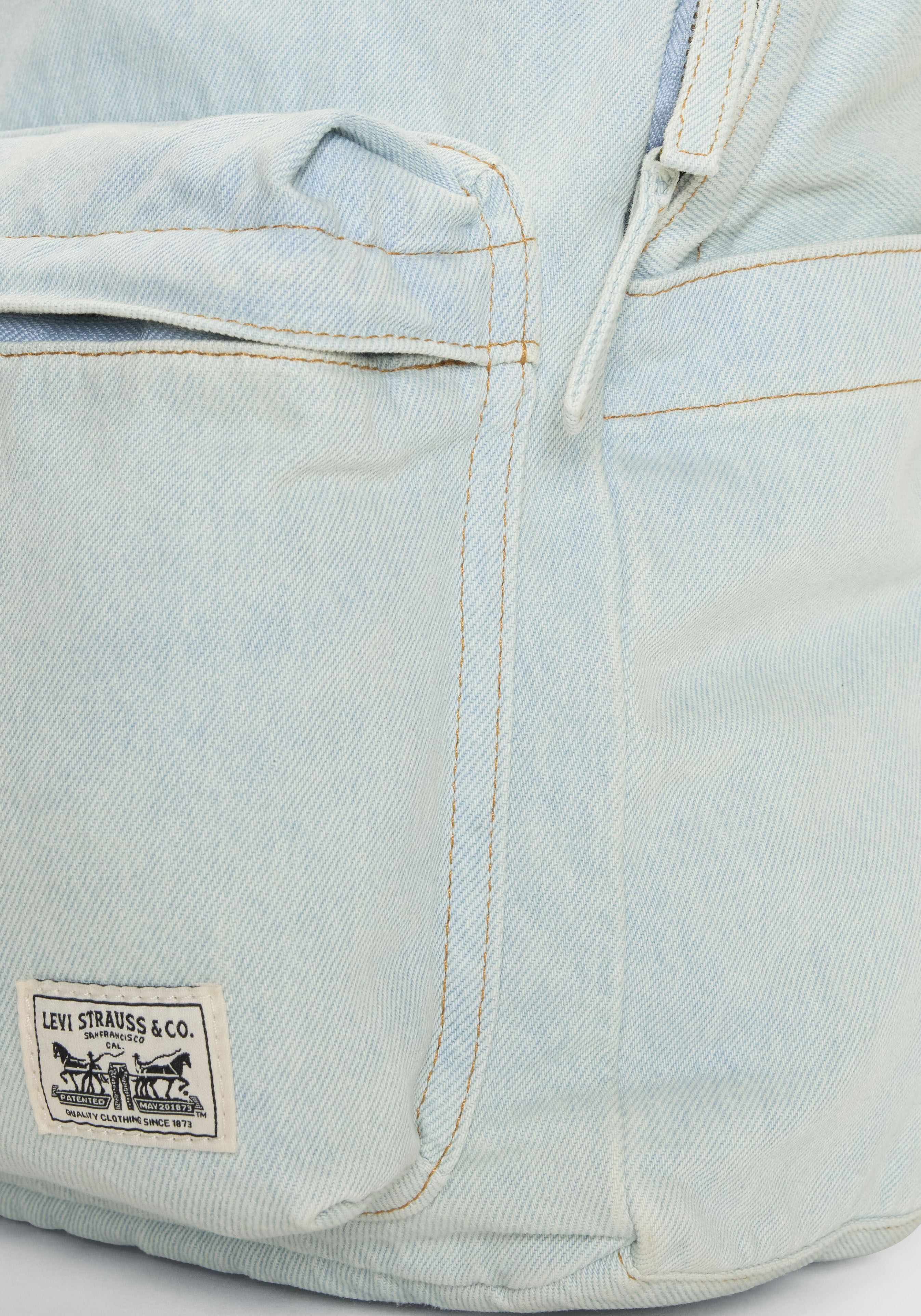 Cityrucksack LEVI'S "REMI BACKPACK", Herren, blau (is it cold in here), Denim/Jeans, Baumwolle, Rucksäcke Cityrucksack, Freizeitrucksack in Denim-Optik is it cold in here Einheitsgröße