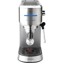 Sogo EXPRESS COFEEMAKER RETRO IRONMAN-15BARS-1450W, Siebträgermaschine, Silber