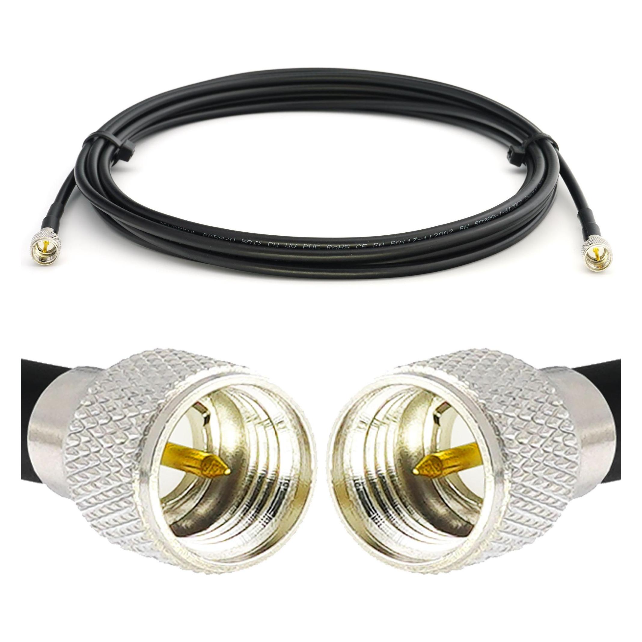 Rangeful Mini UHF Male to Mini UHF Male 30cm RG58/U Coaxial Cable RG58-MUHFM-MUHFM-0.3 (RG58-MUHFM-MUHFM-0.3)