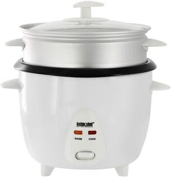 Better Chef 5 Cup Ceramic Bowl Rice Cooker with Steamer Attachment
