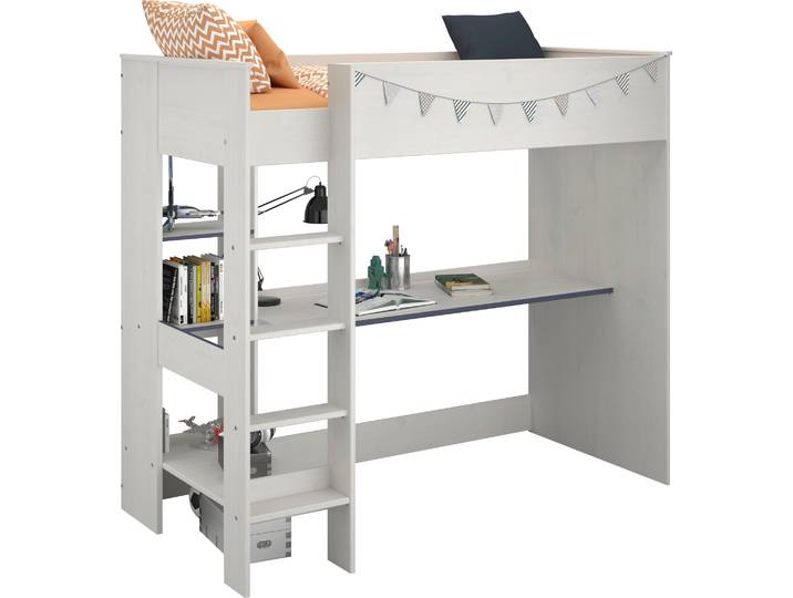 Hochbett PARISOT Smoozy , weiß, Liegefläche B/L: 90cm x 200cm, kein Härtegrad, kein Härtegrad, Hochbetten, Hochbett
