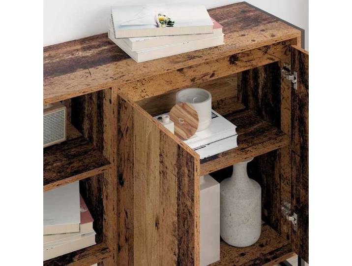Marron Commode Salon CHIC Armoire console 1 pc Bois Ancien 96 5x30x75 cm N17221