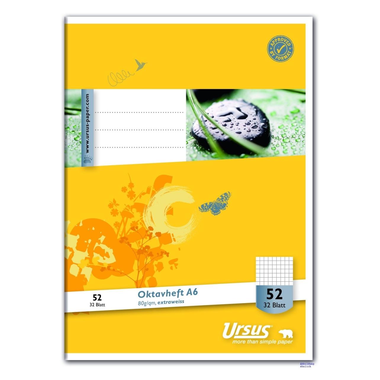 Ursus 10 Schulhefte Lineatur 52 kariert ohne Rand (A6, Kariert) (040632052)