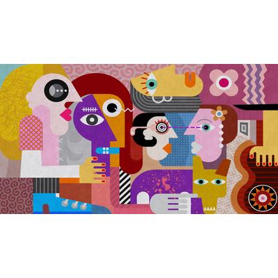 Fototapete LIVING WALLS "Walls by Patel Couples 1", beige (bunt), B:5m L:2,7m, Vlies, Tapeten, Vlies, Wand, Schräge