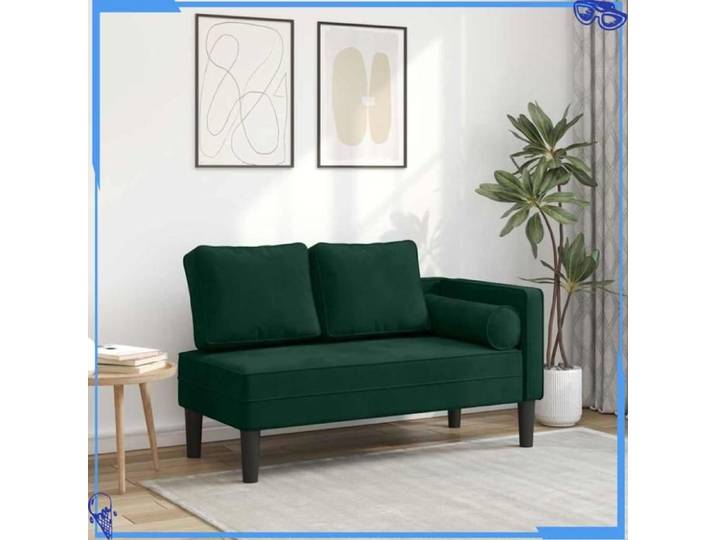 Chaise longue avec coussins - 110x54 5 cm - 37 cm - Vert foncé - Fonctionnalité et Beauté - Pour Salon - Design Minimaliste et Chic